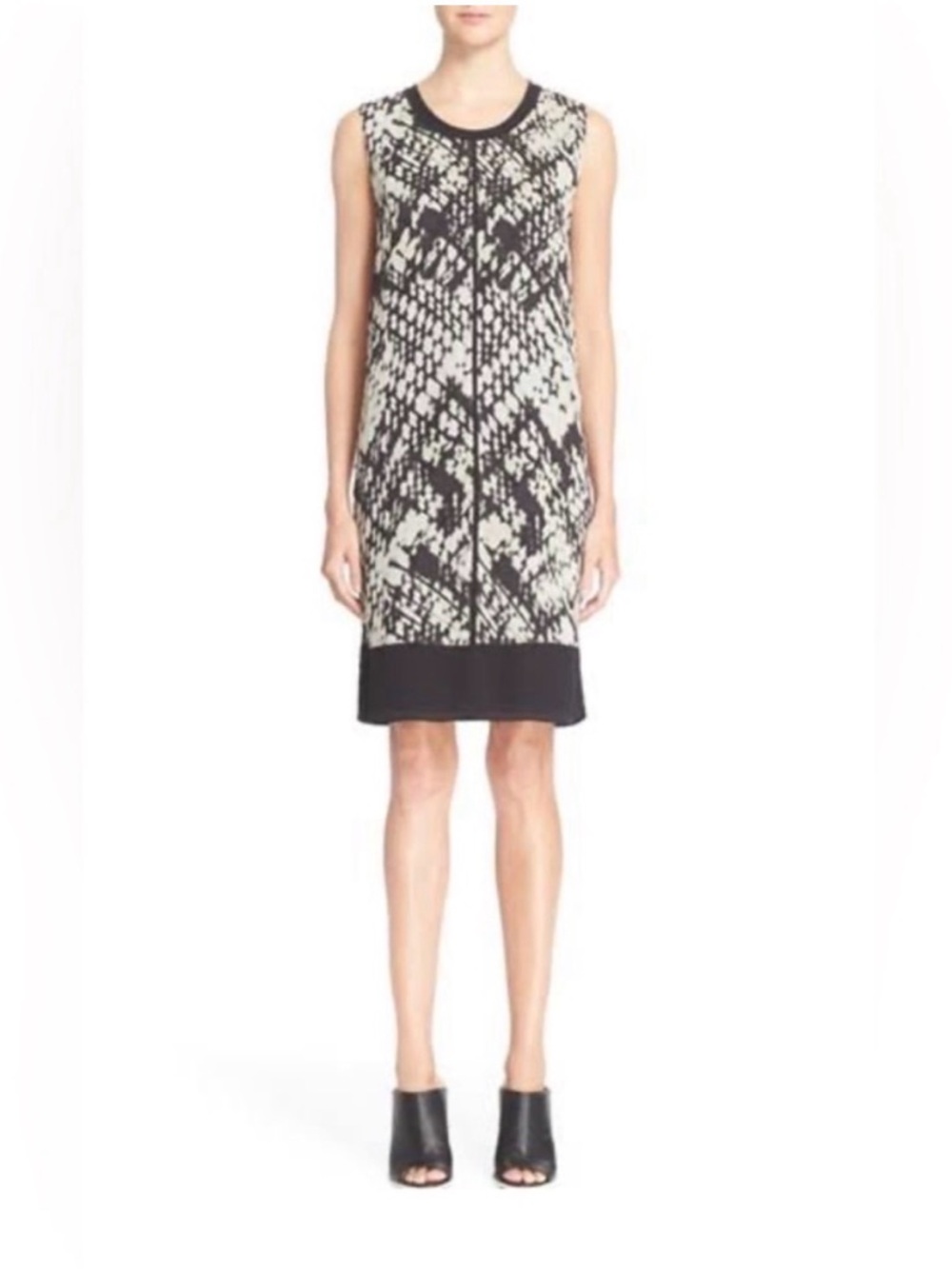 Vince Basketweave Print Silk Dress